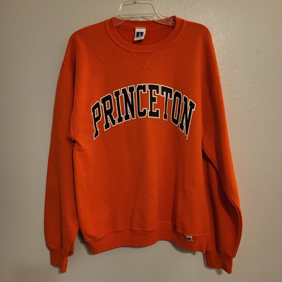 Champion Princeton University Sweatshirt Adult Size Medium Orange Pullover Logo - Picture 1 of 6